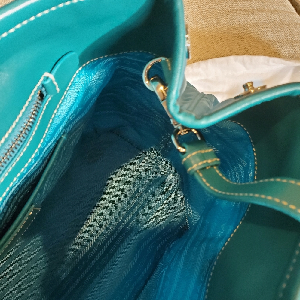 Brand new Prada Turquoise nylon leather purse - Picture 10 of 15
